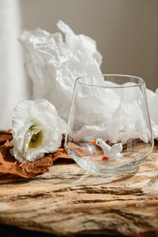 Tiny Animal Drinking Glass, Goose