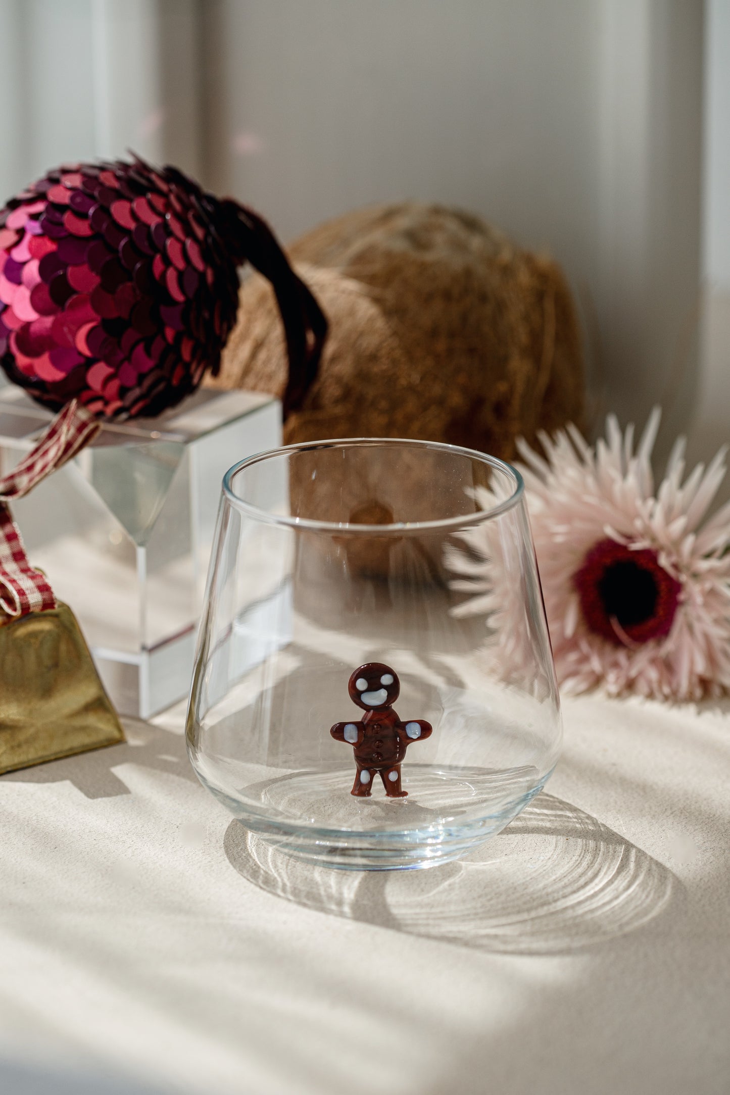 Tiny Figure Drinking Glass, Gingerbread Man