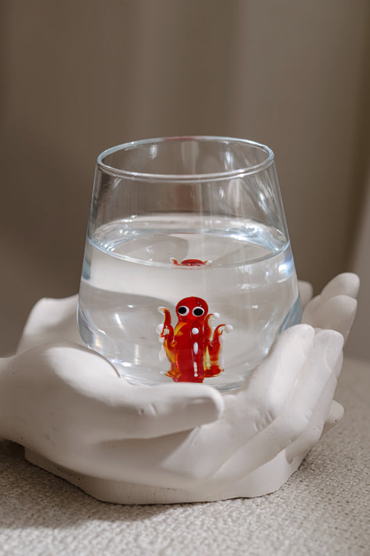 Tiny Animal Drinking Glass, Octopus