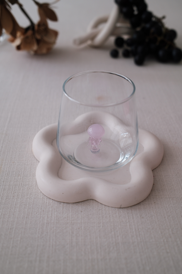 Tiny Animal Drinking Glass, Pink Jellyfish