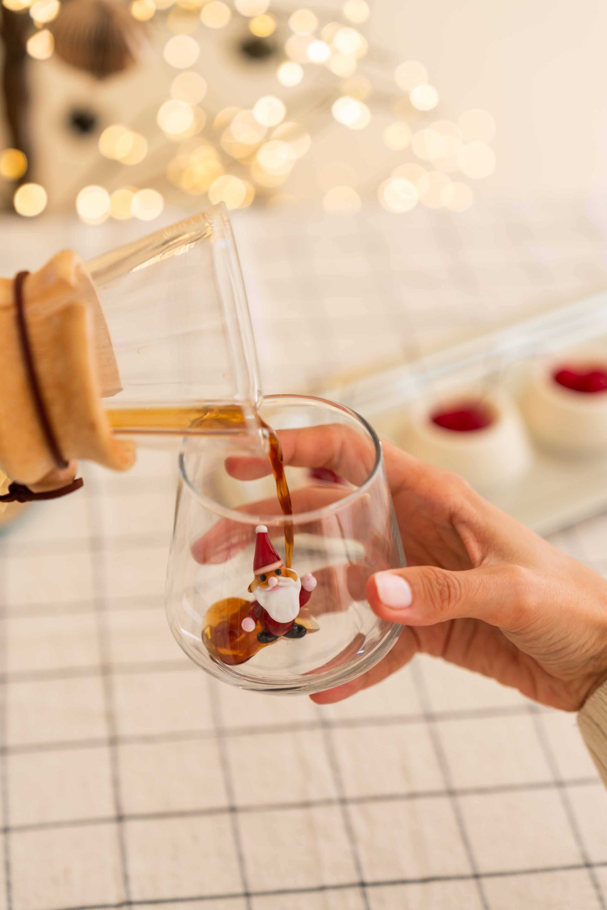 Tiny Figure Drinking Glass, New Santa