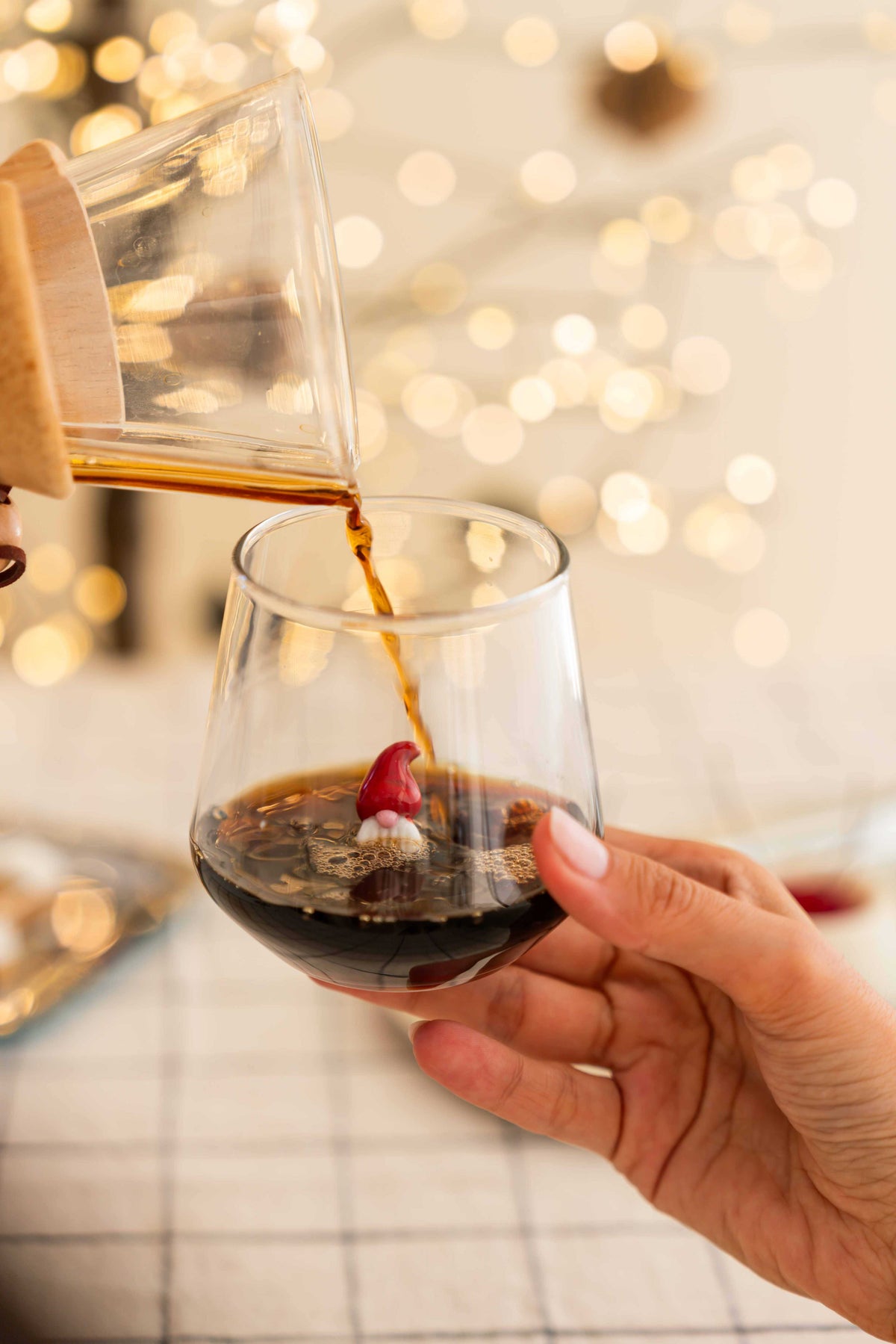 Tiny Animal Drinking Glass, Christmas Gnome