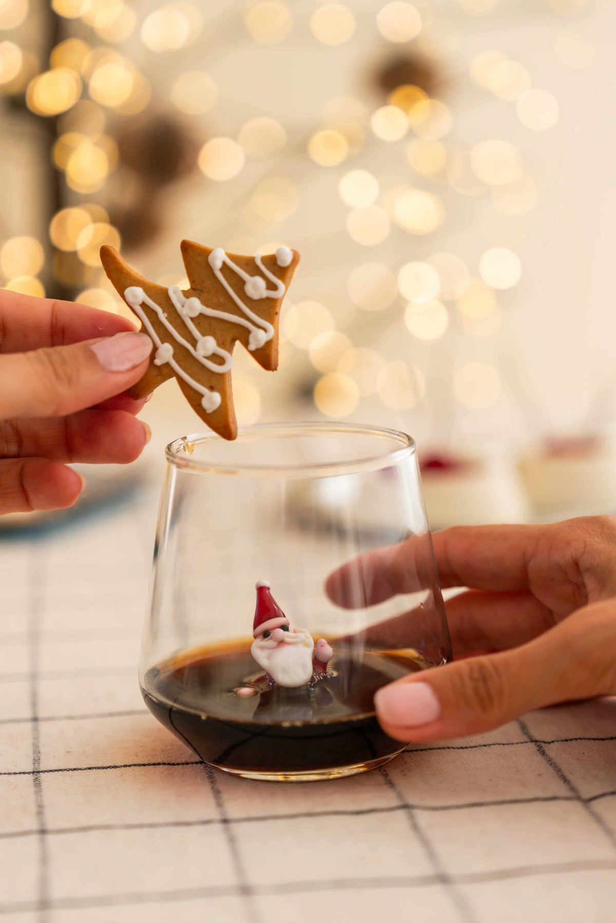 Tiny Figure Drinking Glass, New Santa