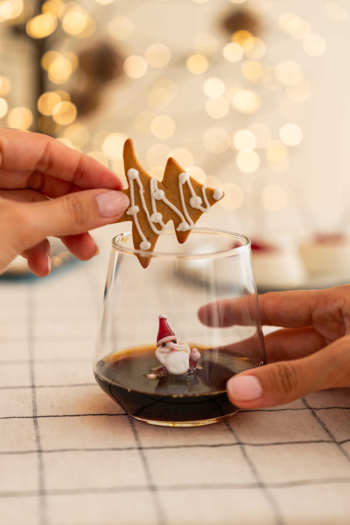 Tiny Figure Drinking Glass, New Santa