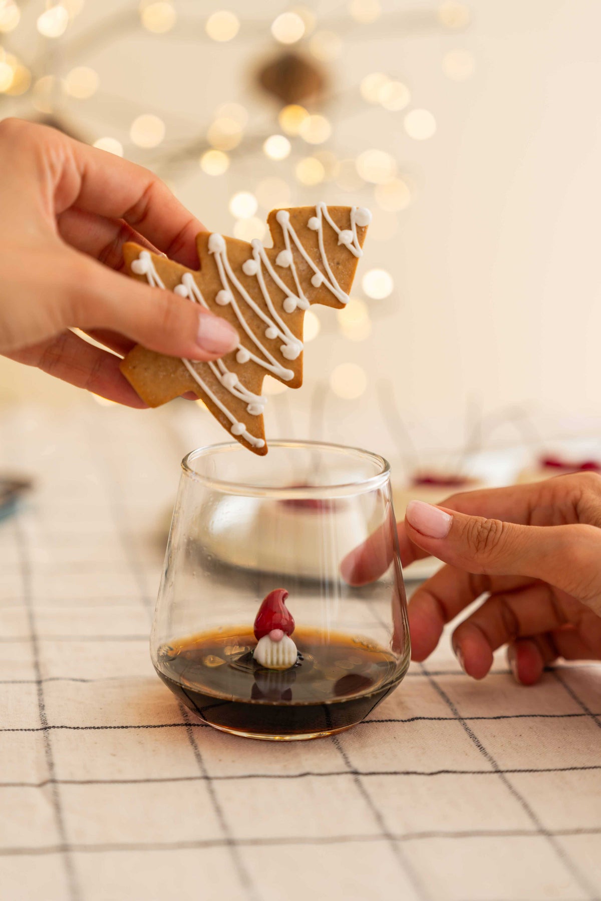 Tiny Animal Drinking Glass, Christmas Gnome