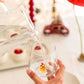 Tiny Animal Drinking Glass, Fox with Christmas Hat