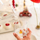 Tiny Animal Drinking Glass, Fox with Christmas Hat