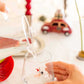 Tiny Animal Drinking Glass, Flamingo with Christmas Hat