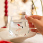 Tiny Animal Drinking Glass, Flamingo with Christmas Hat