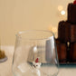 Tiny Animal Drinking Glass, Polar Bear with Christmas Hat
