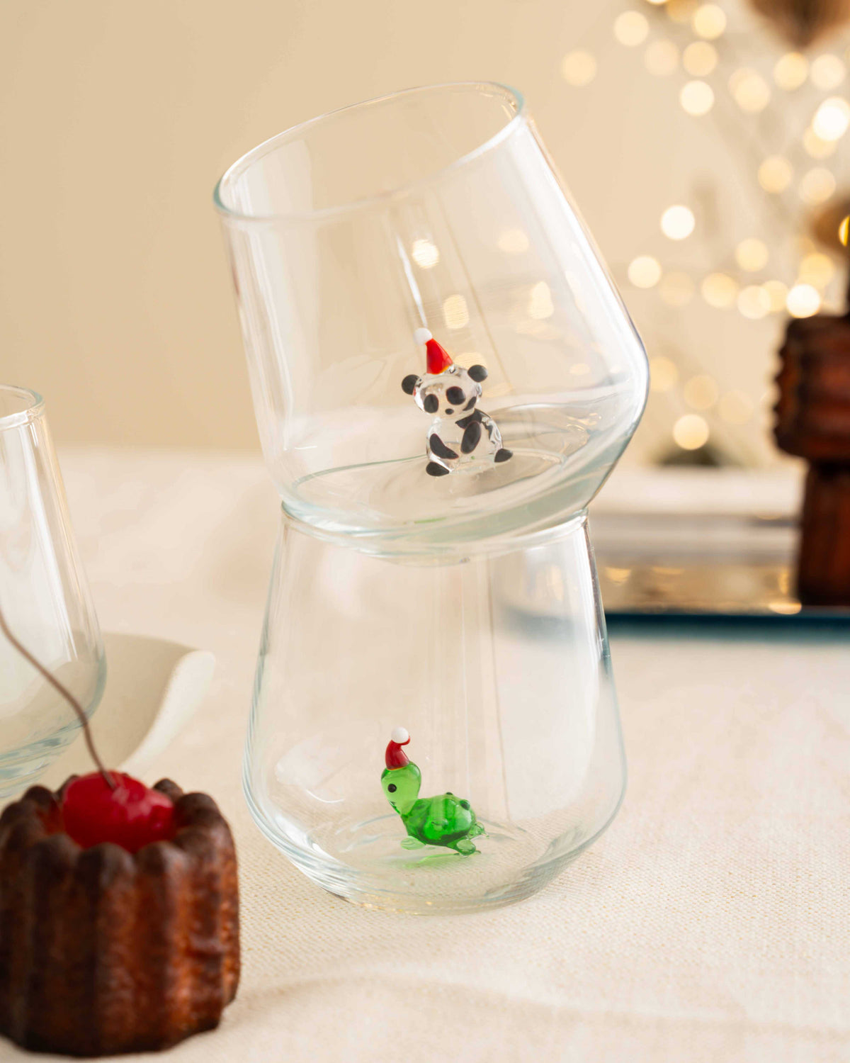 2026 Christmas Animal Drinking Glass Set, 6-Piece