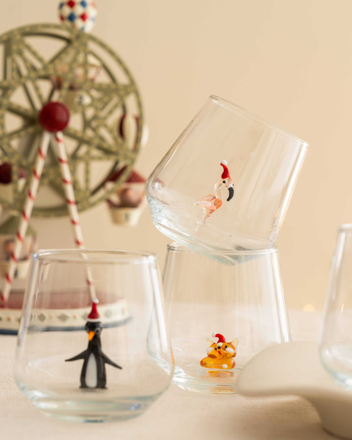 2026 Christmas Animal Drinking Glass Set, 6-Piece