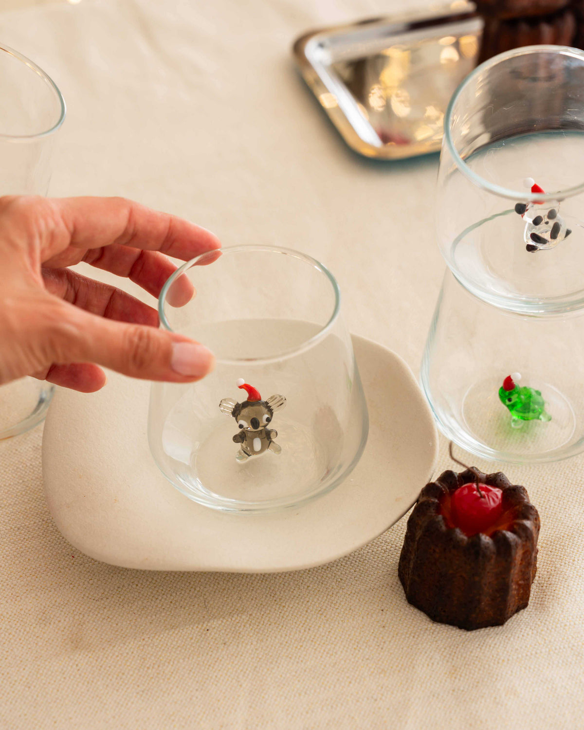 2026 Christmas Animal Drinking Glass Set, 6-Piece