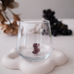 Tiny Animal Drinking Glass, Purple Puppy