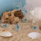 Ocean Theme Drinking Glass Set of 6 with Handmade Animal Figures