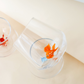 Ocean Theme Drinking Glass Set of 6 with Handmade Animal Figures