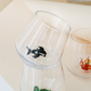 Ocean Theme Drinking Glass Set of 6 with Handmade Animal Figures