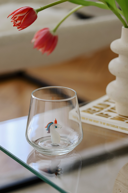 Tiny Animal Drinking Glass, Unicorn