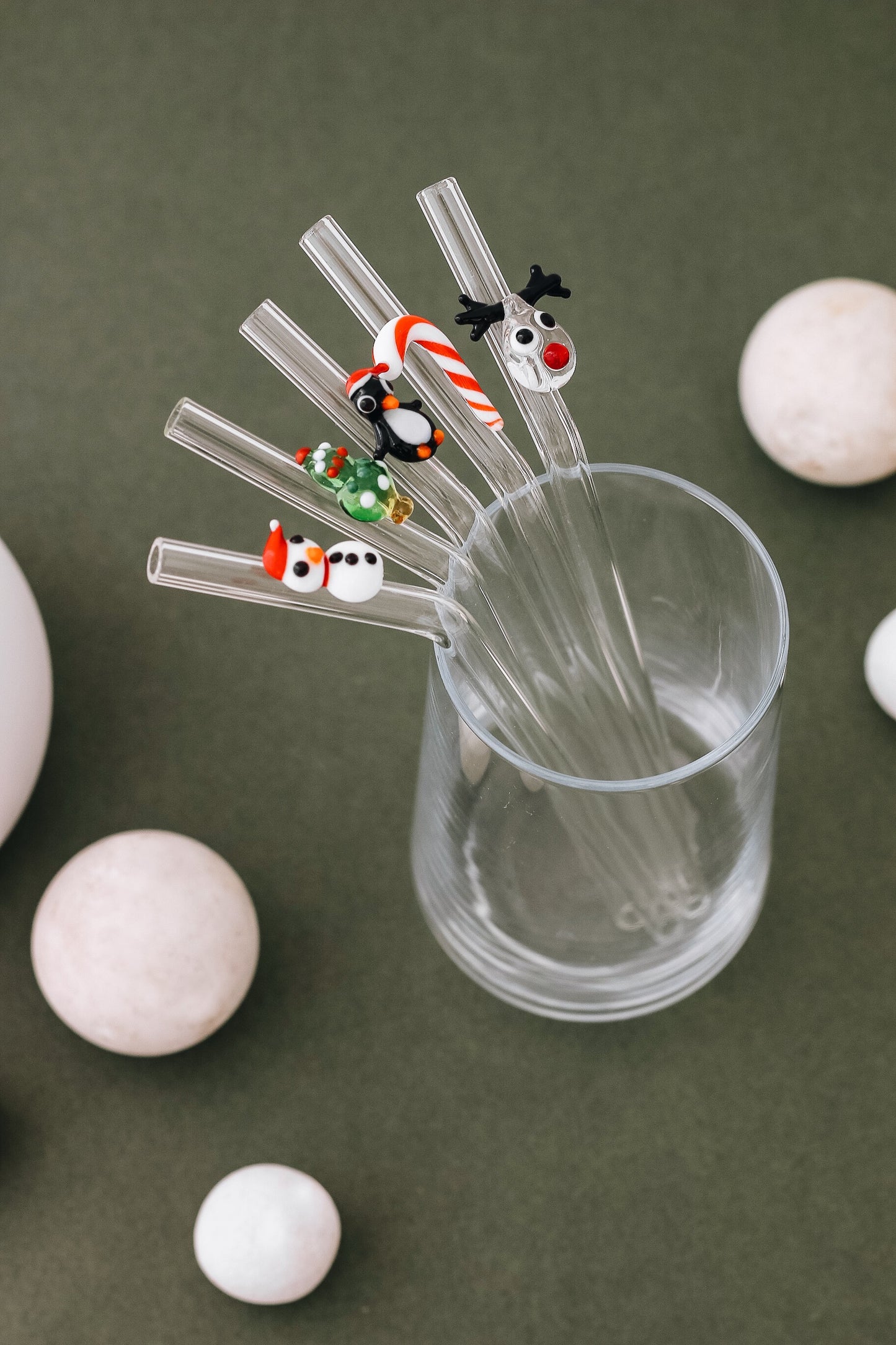 Christmas Theme Reusable Drinking Straw Set of 5 – MiniZooUSA