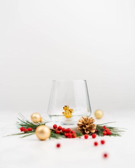 handmade squirrel glass, unique gift, usa