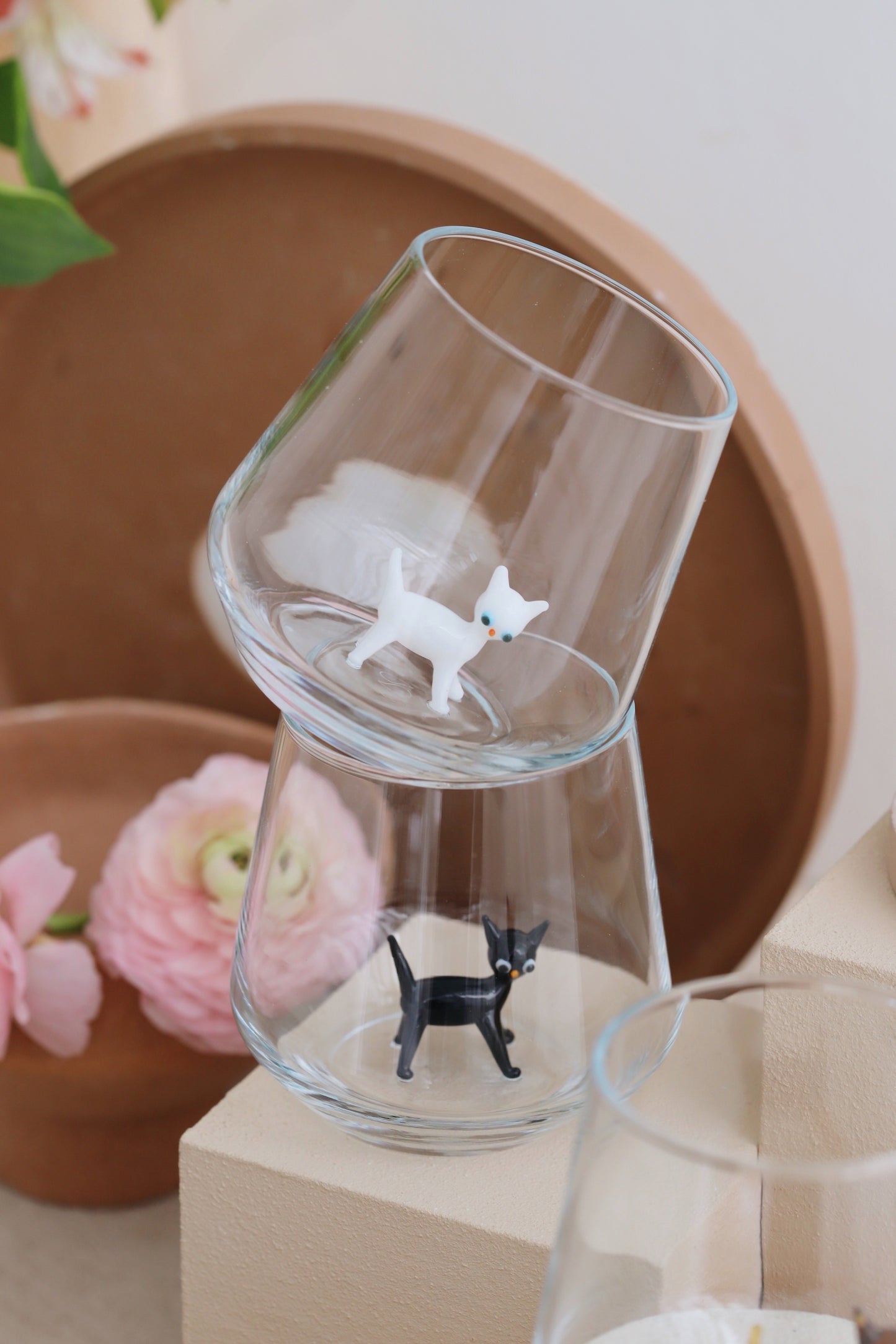 Cat Drinking Glass Set of 4