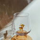 Drinking Glass Set of 3 with Elephant, Squirrel and Bambi Figurines
