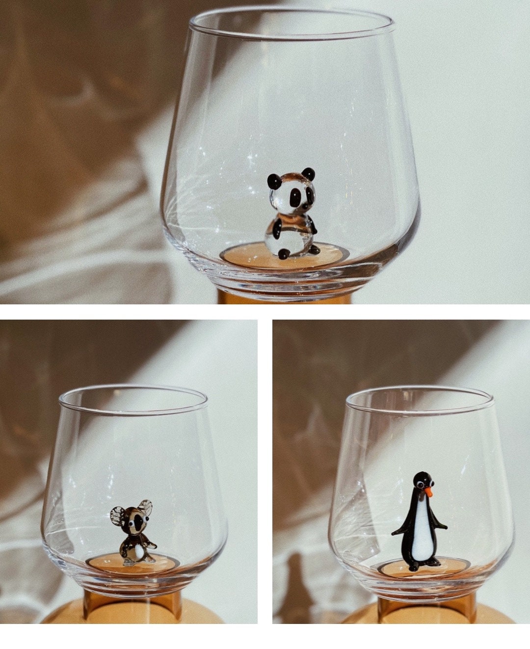 Set 2024 of 6 Water glass with figurines