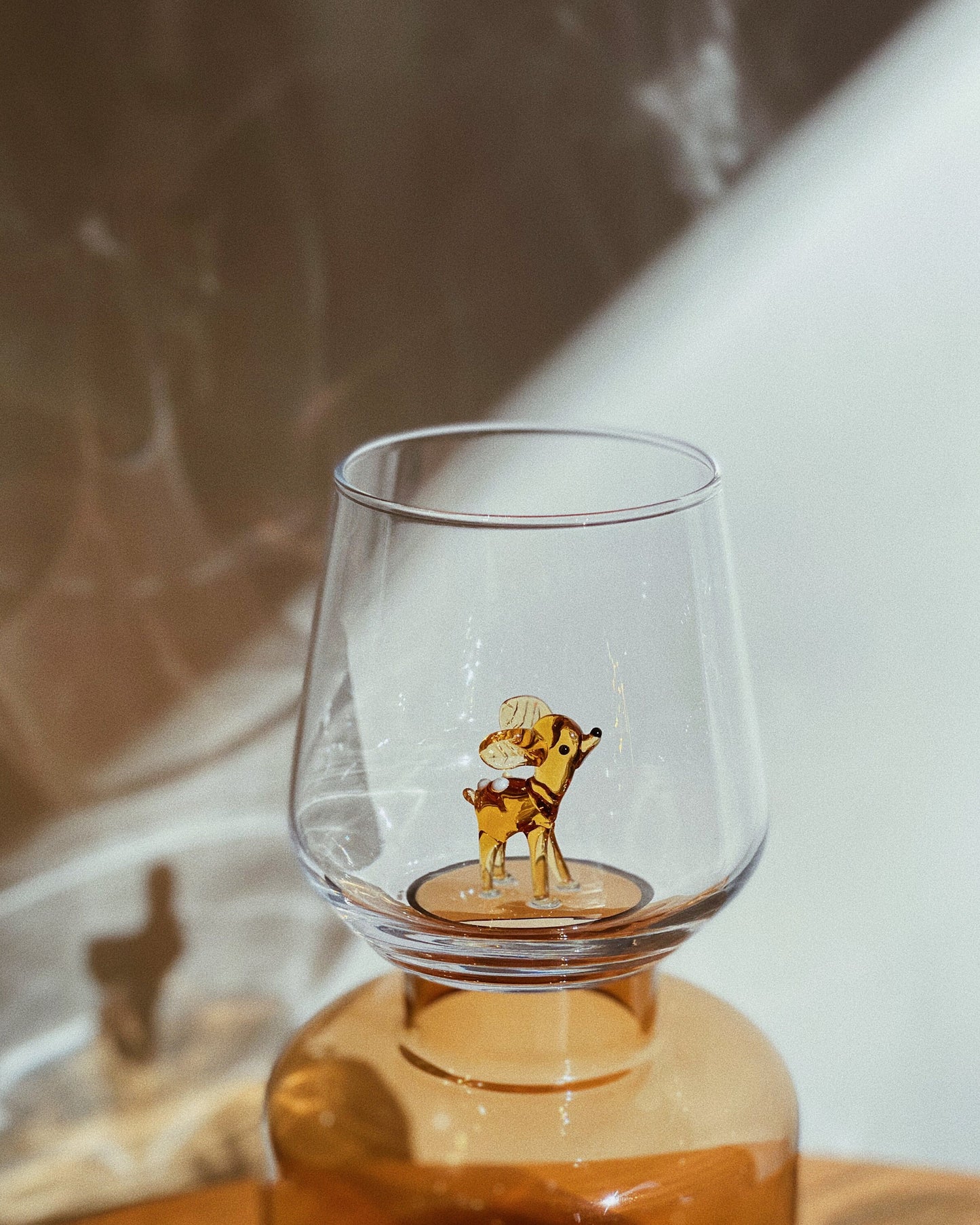 Our Planet Drinking Glass Set of 6 with Handmade Animal Figures