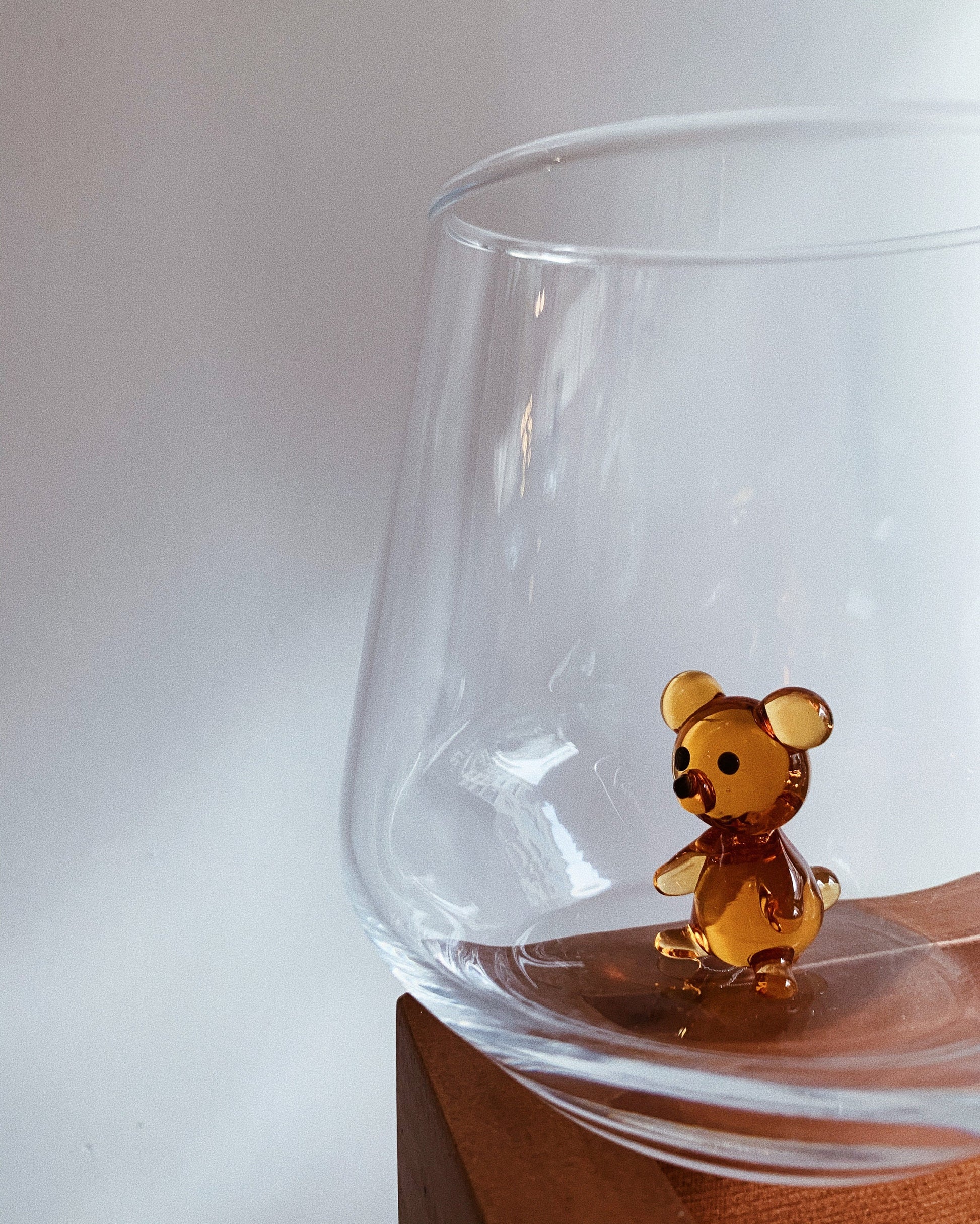Aesthetic Glass Teddy Bear Tumbler with Lid and Straw
