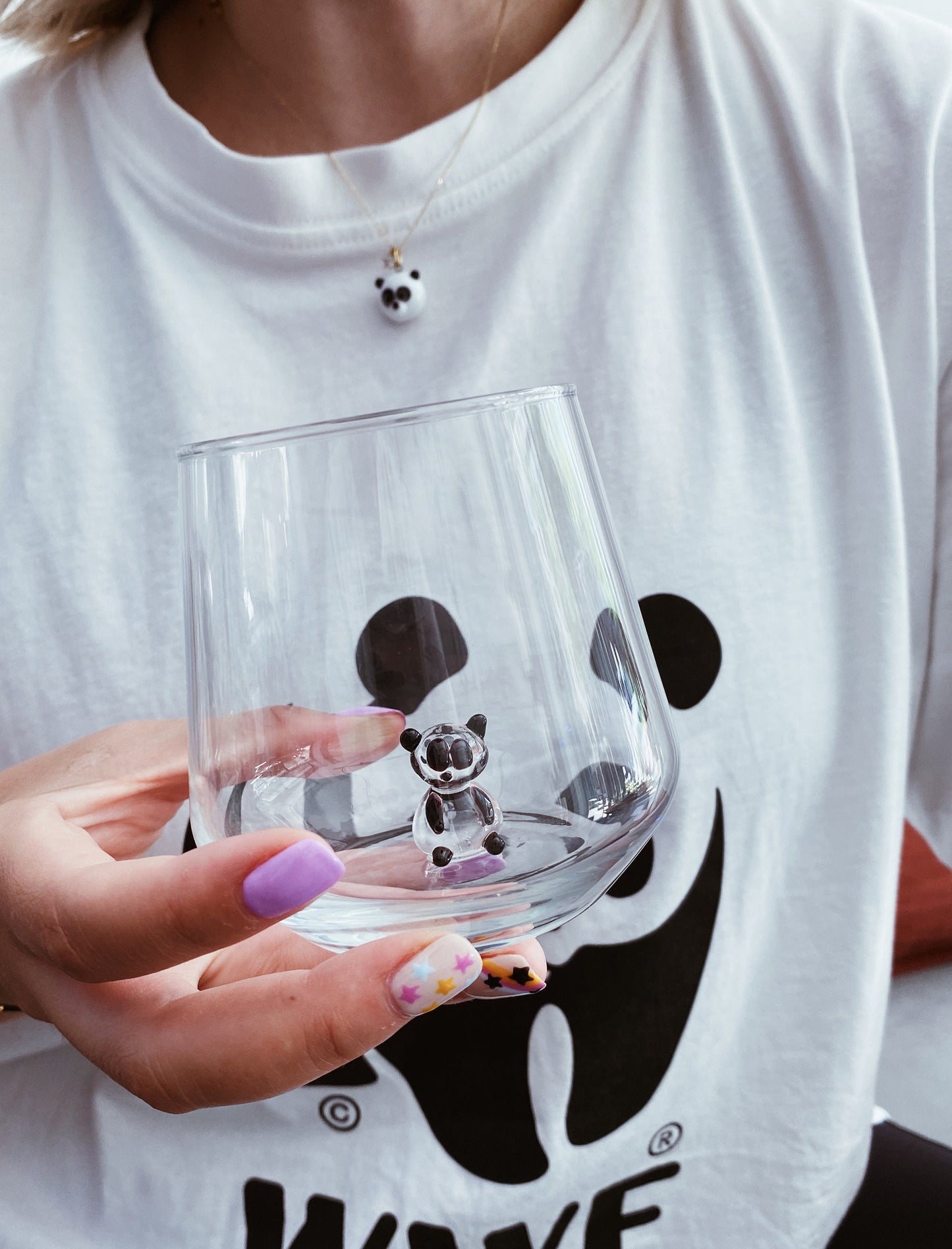 Tiny Animal Drinking Glass, Panda