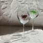 Wine Glass  Set of 2 with Grape Figurine