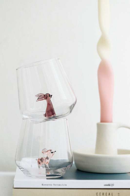 Tiny Animal Drinking Glass, Bambi & Rabbit