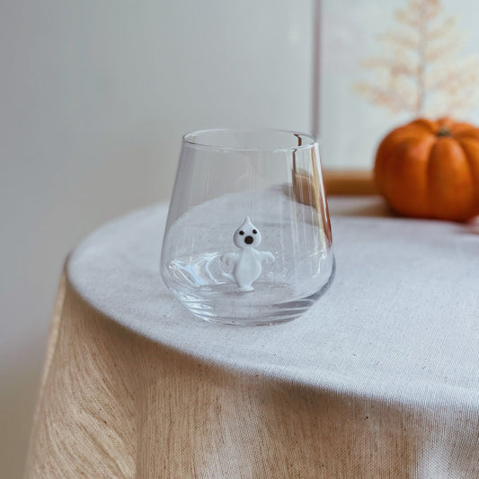 Tiny Figurine Drinking Glass, Ghost