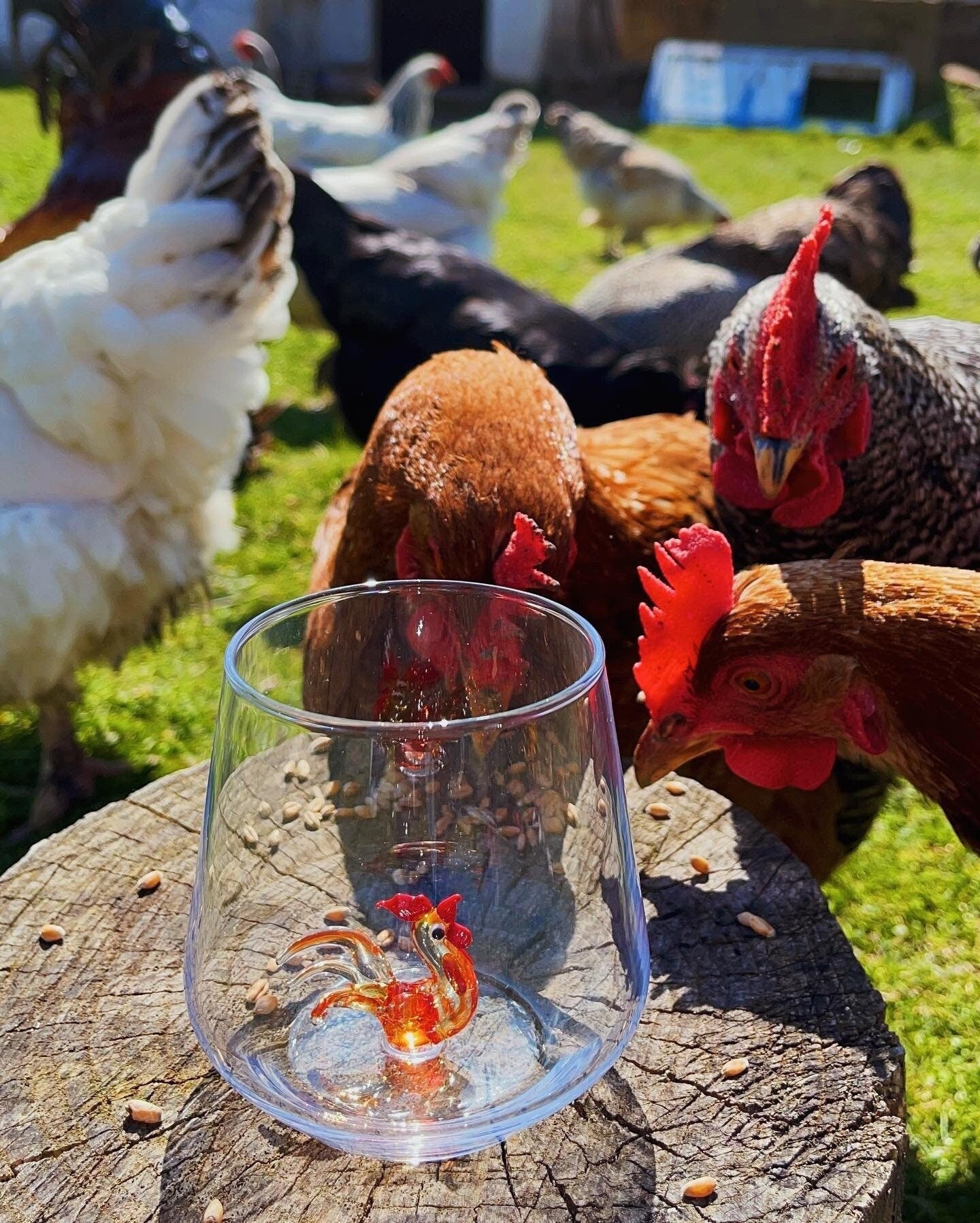Tiny Animal Drinking Glass, Chanticleer/rooster