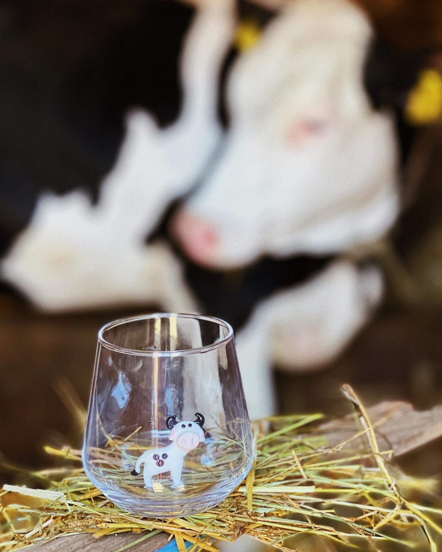 Tiny Animal Drinking Glass, Cow
