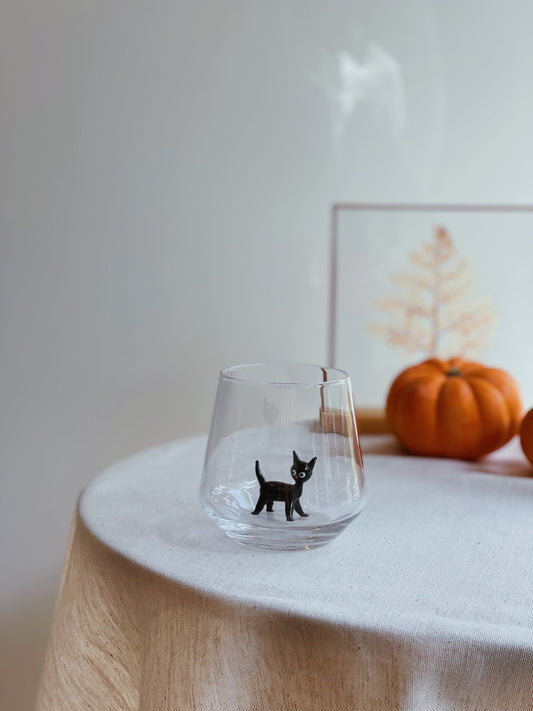 Tiny Animal Drinking Glass, Cat