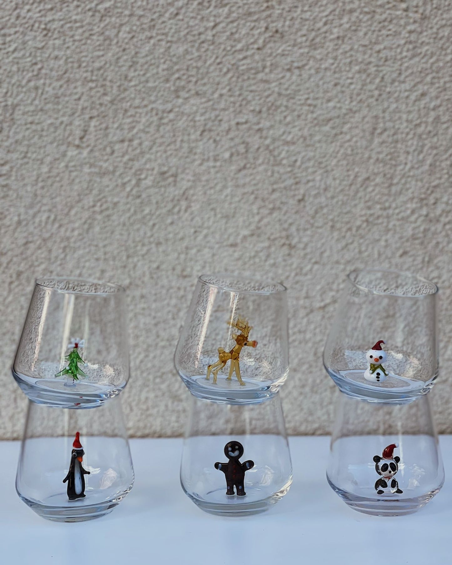 New Year / Christmas / Xmas Theme Drinking Glass Set of 6